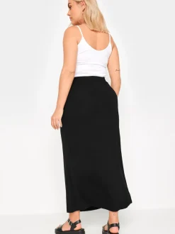 Yours Curve Black Tube Maxi Skirt