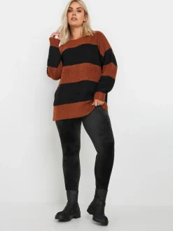 Yours Curve Black Velour Leggings