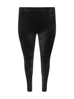 Yours Curve Black Velour Leggings