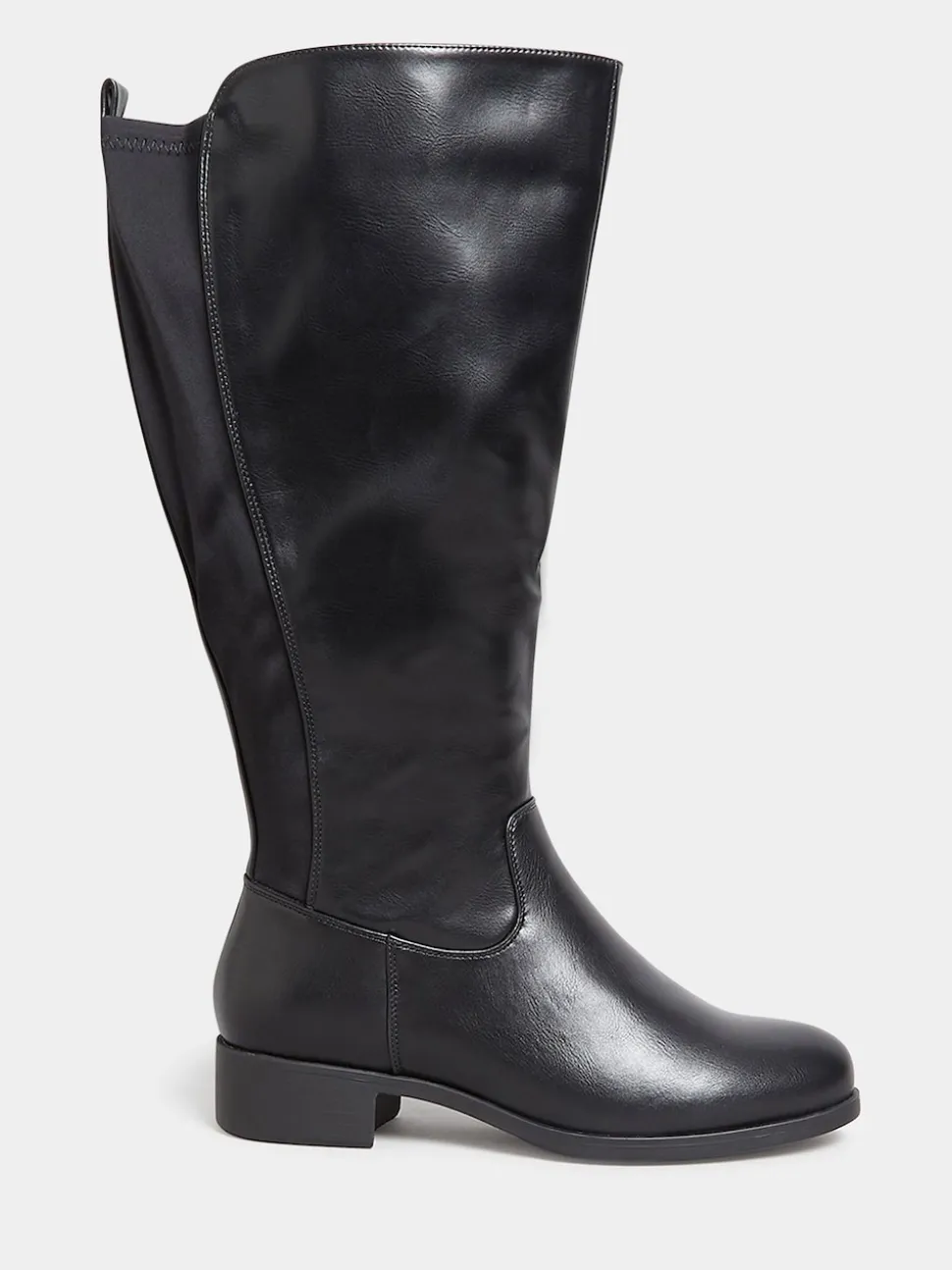 Yours Curve Black Wide Fit Extra Wide Fit Stretch Knee Boots
