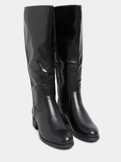 Yours Curve Black Wide Fit Extra Wide Fit Stretch Knee Boots