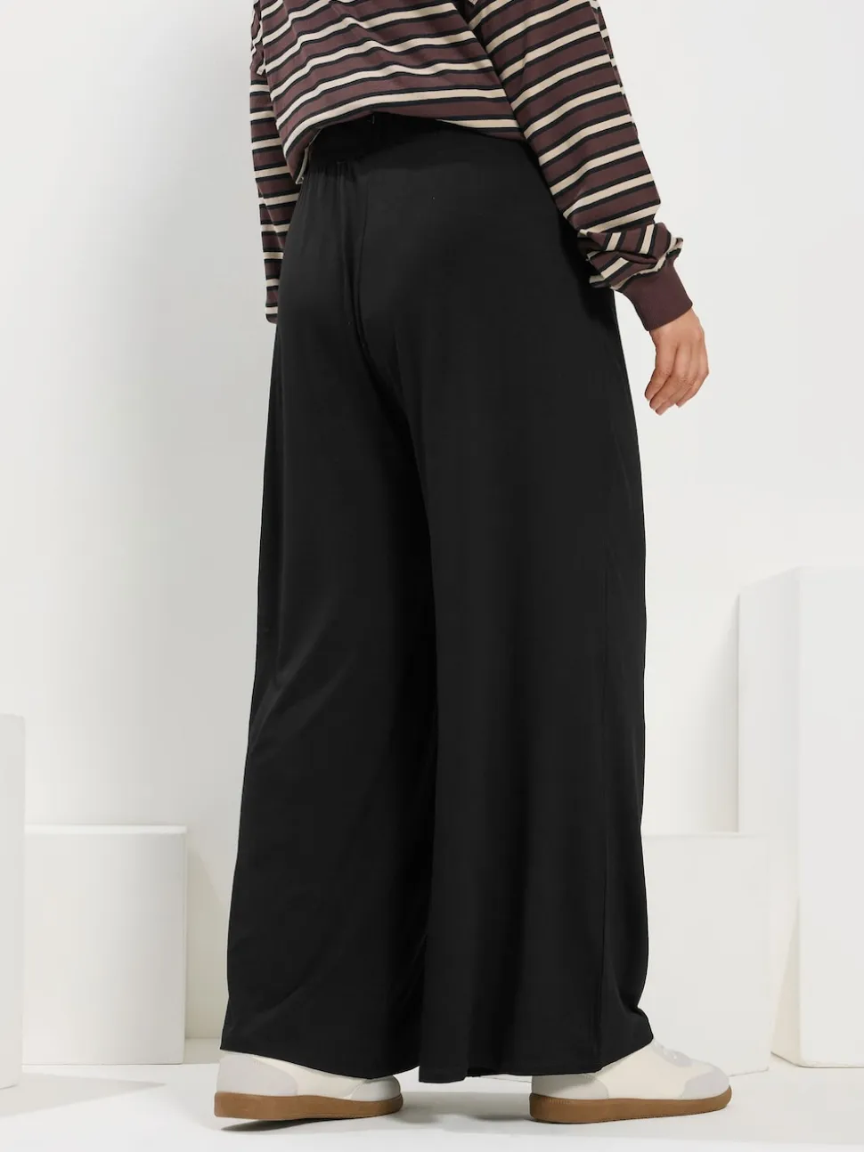 Yours Curve Black Wide Leg Trousers