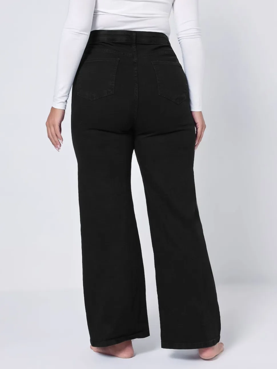 Yours Curve Black Wide Leg Jeans