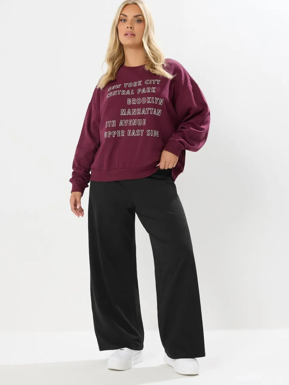 Yours Curve Black Wide Leg Leggings