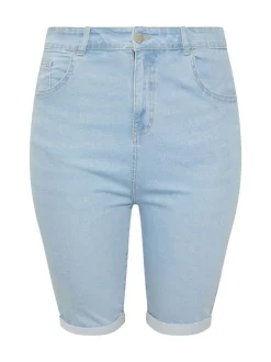 Yours Curve Blue Basic Denim Shorts