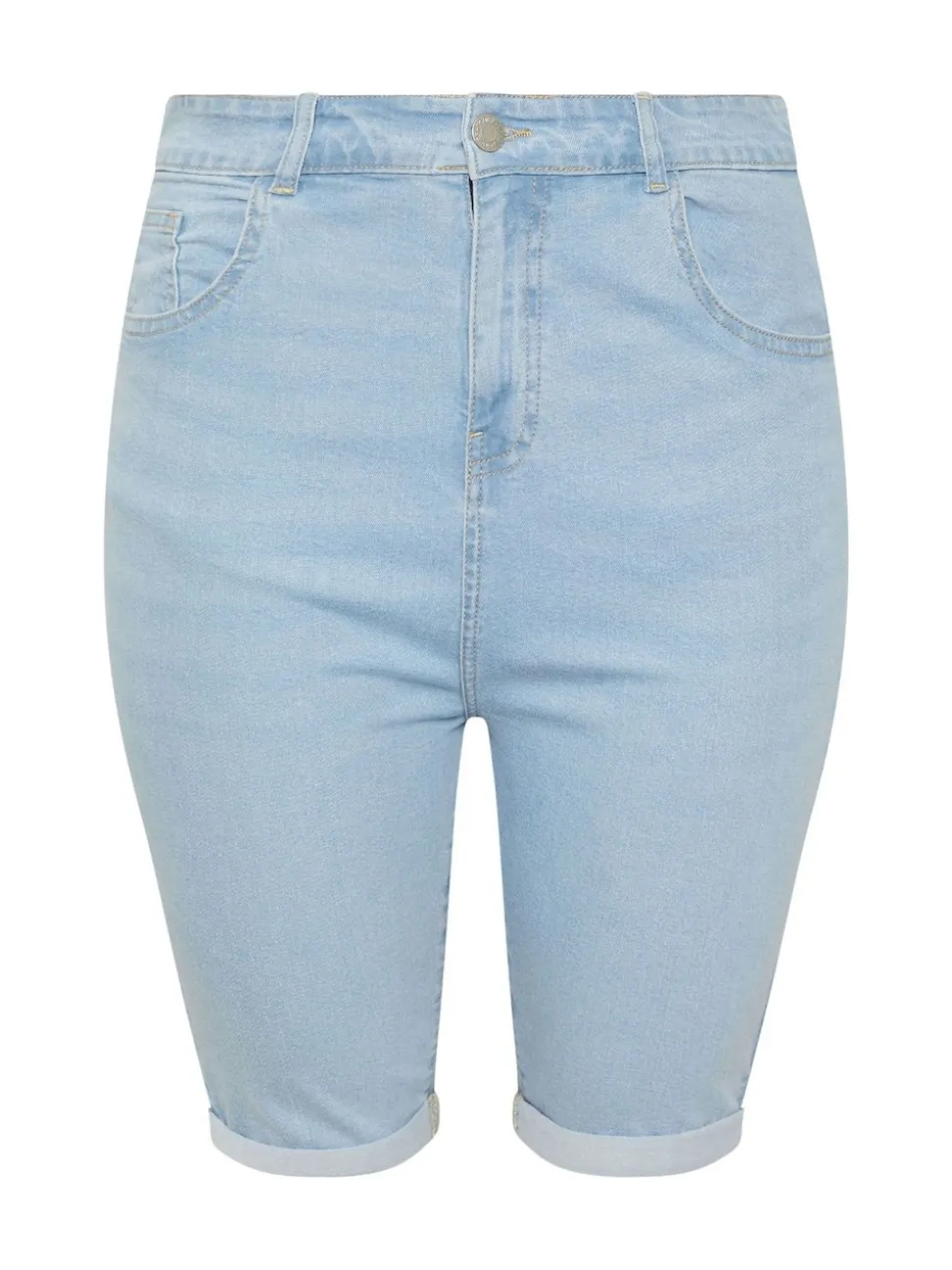 Yours Curve Blue Basic Denim Shorts