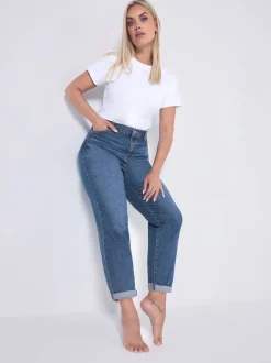 Yours Curve Blue Boyfriend Jeans