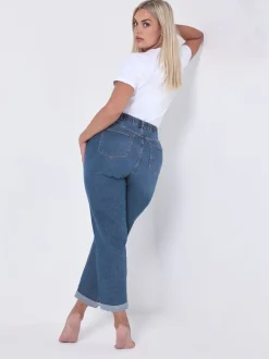 Yours Curve Blue Boyfriend Jeans