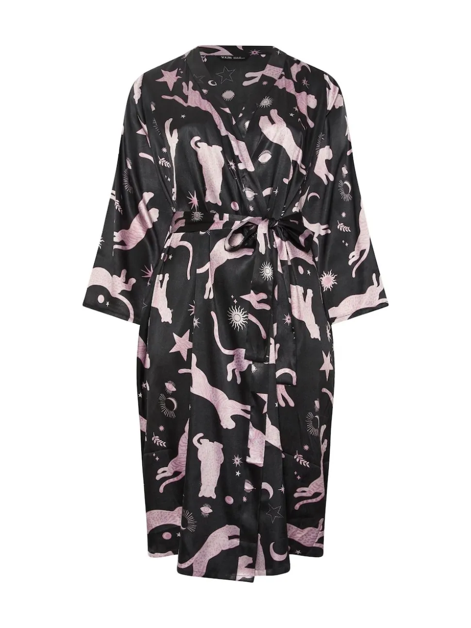 Yours Curve Blue Satin Robe