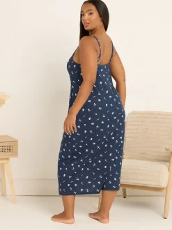 Yours Curve Blue Soft Touch Midaxi Chemise