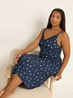 Yours Curve Blue Soft Touch Midaxi Chemise