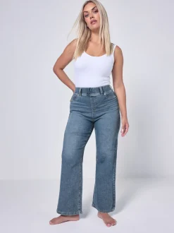 Yours Curve Blue Wide Fit Wide Leg Jeans
