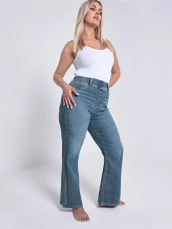 Yours Curve Blue Wide Fit Wide Leg Jeans