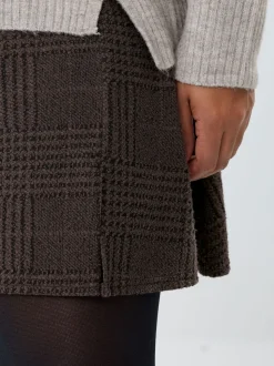 Yours Curve Brown Check Mini Skirt