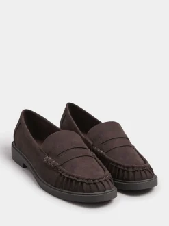 Yours Curve Brown Extra Wide Fit Extra Wide Fit Ruched Loafers