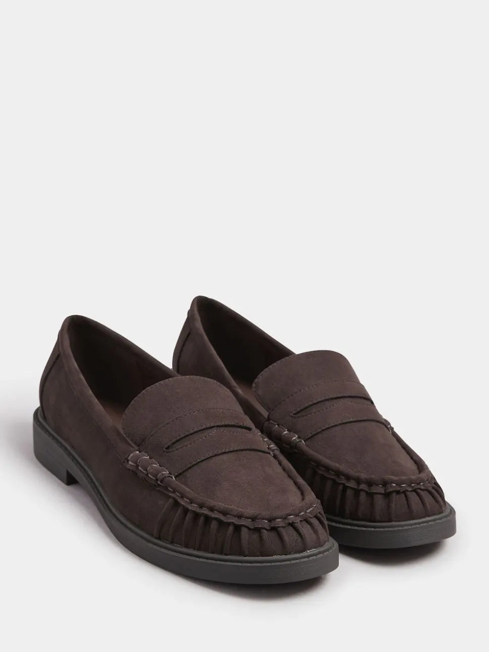Yours Curve Brown Extra Wide Fit Extra Wide Fit Ruched Loafers