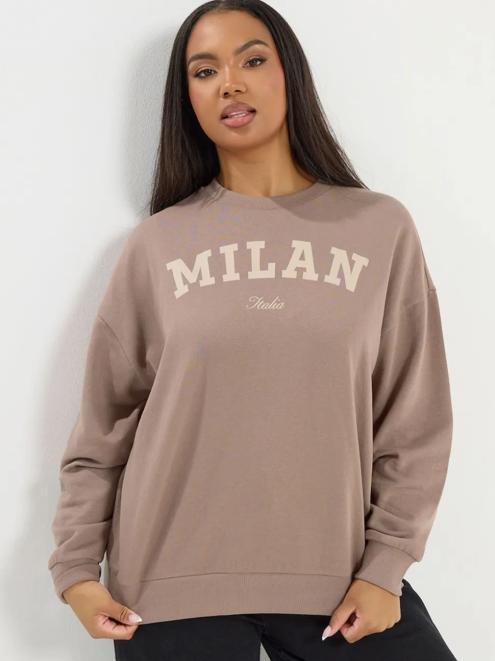 Yours Curve Brown Sunday Sweatshirt