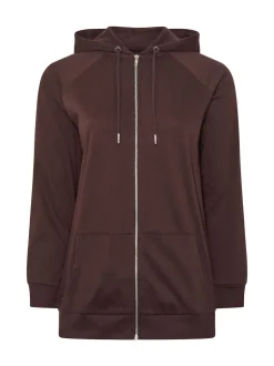 Yours Curve Brown Zip Thru Hoodie
