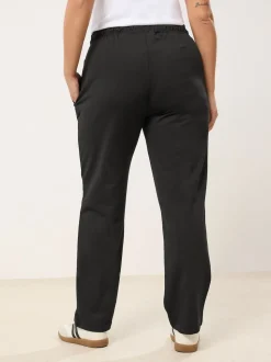 Yours Curve Denim Black Tie Waist Joggers