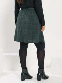 Yours Curve Green Button Front Skirt