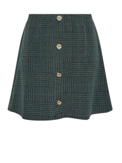 Yours Curve Green Button Front Skirt