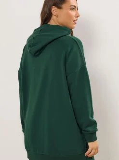 Yours Curve Green Pocket Detail Hoodie
