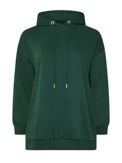 Yours Curve Green Pocket Detail Hoodie