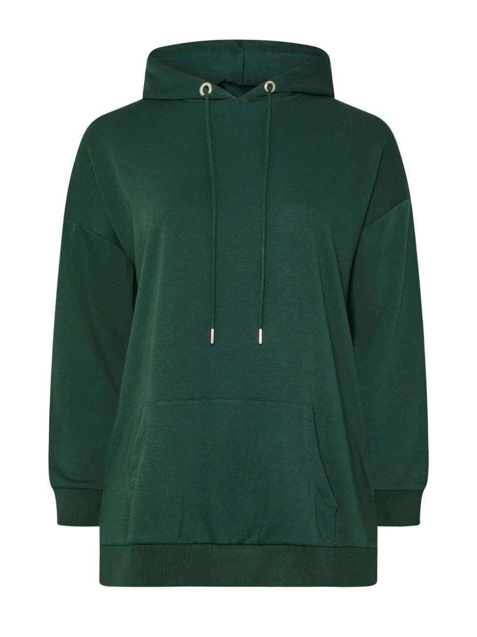 Yours Curve Green Pocket Detail Hoodie