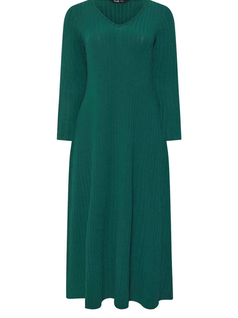 Yours Curve Green Ribbed Maxi Dress