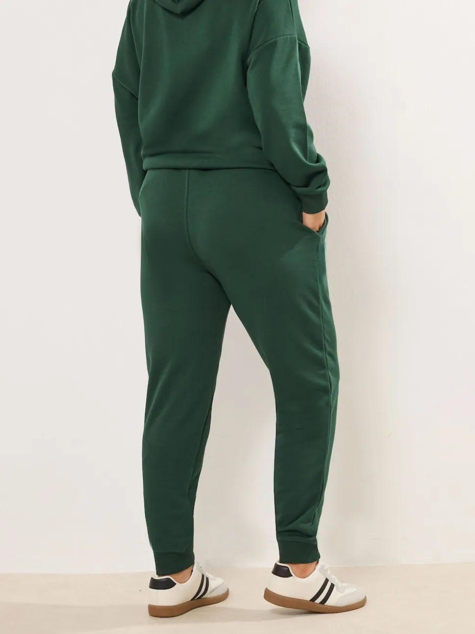 Yours Curve Green Tie Cuffed Joggers