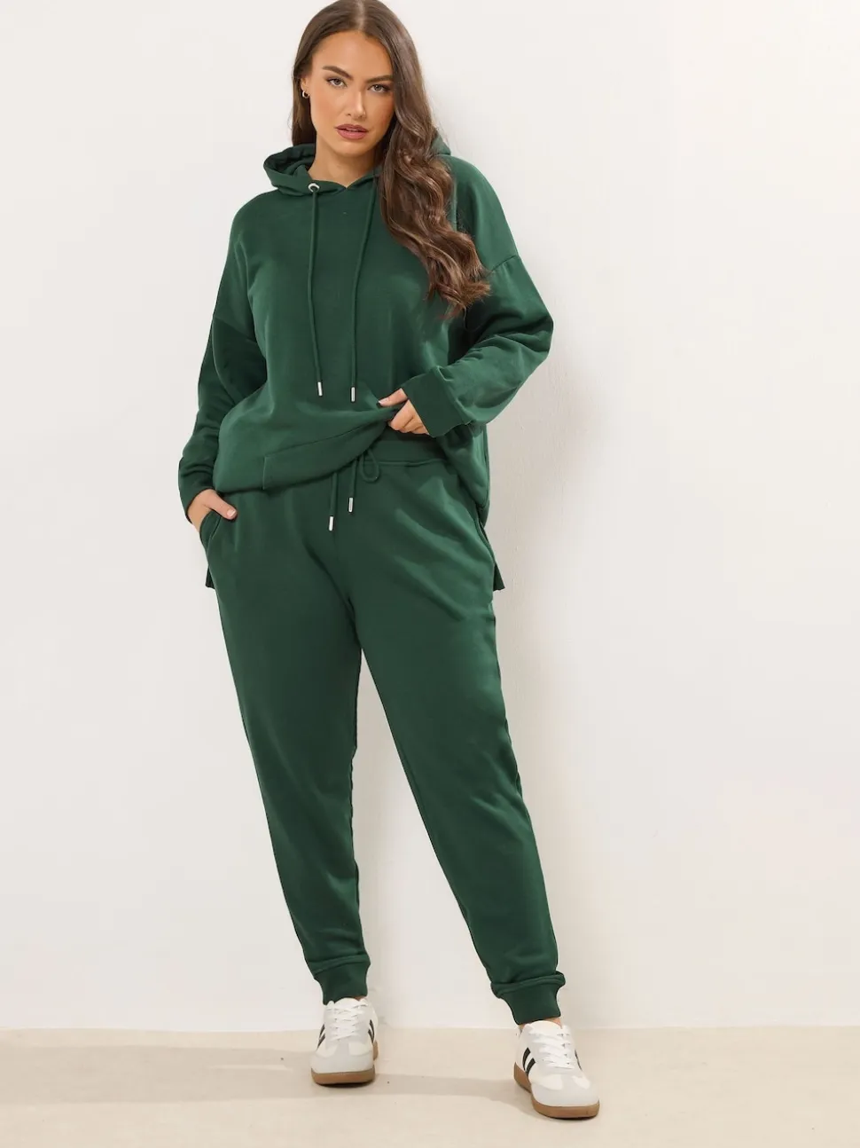 Yours Curve Green Tie Cuffed Joggers