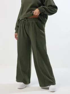 Yours Curve Green Wide Fit Wide Leg Joggers