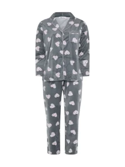 Yours Curve Grey Baby Fleece Pyjamas Set