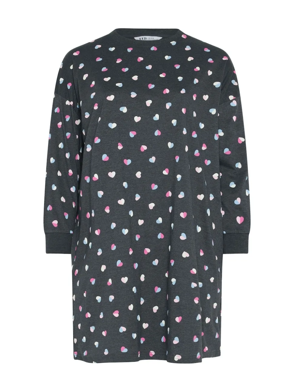 Yours Curve Grey Long Sleeve Nightdress