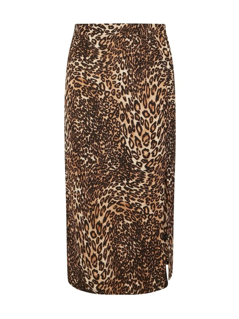 Yours Curve Natural Leopard Print Structured Skirt