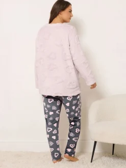 Yours Curve Pink Clipped Lounge Set