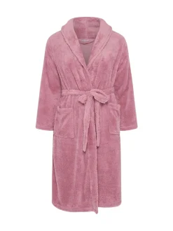 Yours Curve Pink Fluffy Shawl Collar Robe