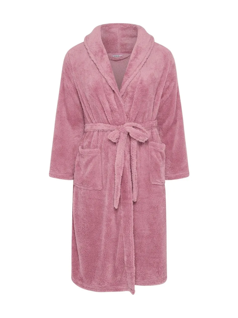 Yours Curve Pink Fluffy Shawl Collar Robe