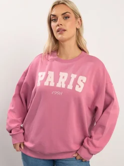 Yours Curve Pink Paris Sweatshirt