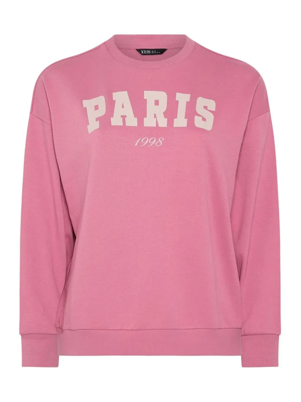 Yours Curve Pink Paris Sweatshirt