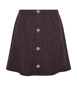 Yours Curve Purple Button Front Skirt