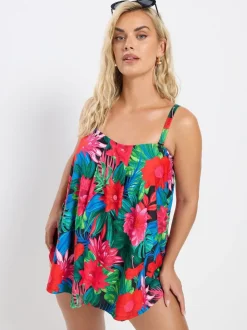 Yours Curve Red A-Line Tankini