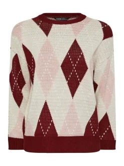 Yours Curve Red Argyle Jumper