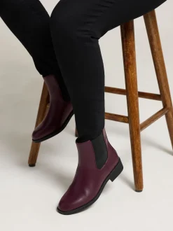 Yours Curve Red Extra Wide Fit Ankle Chelsea Boots