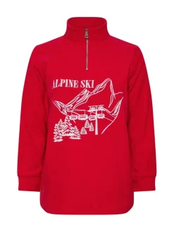 Yours Curve Red Half Zip Fleece