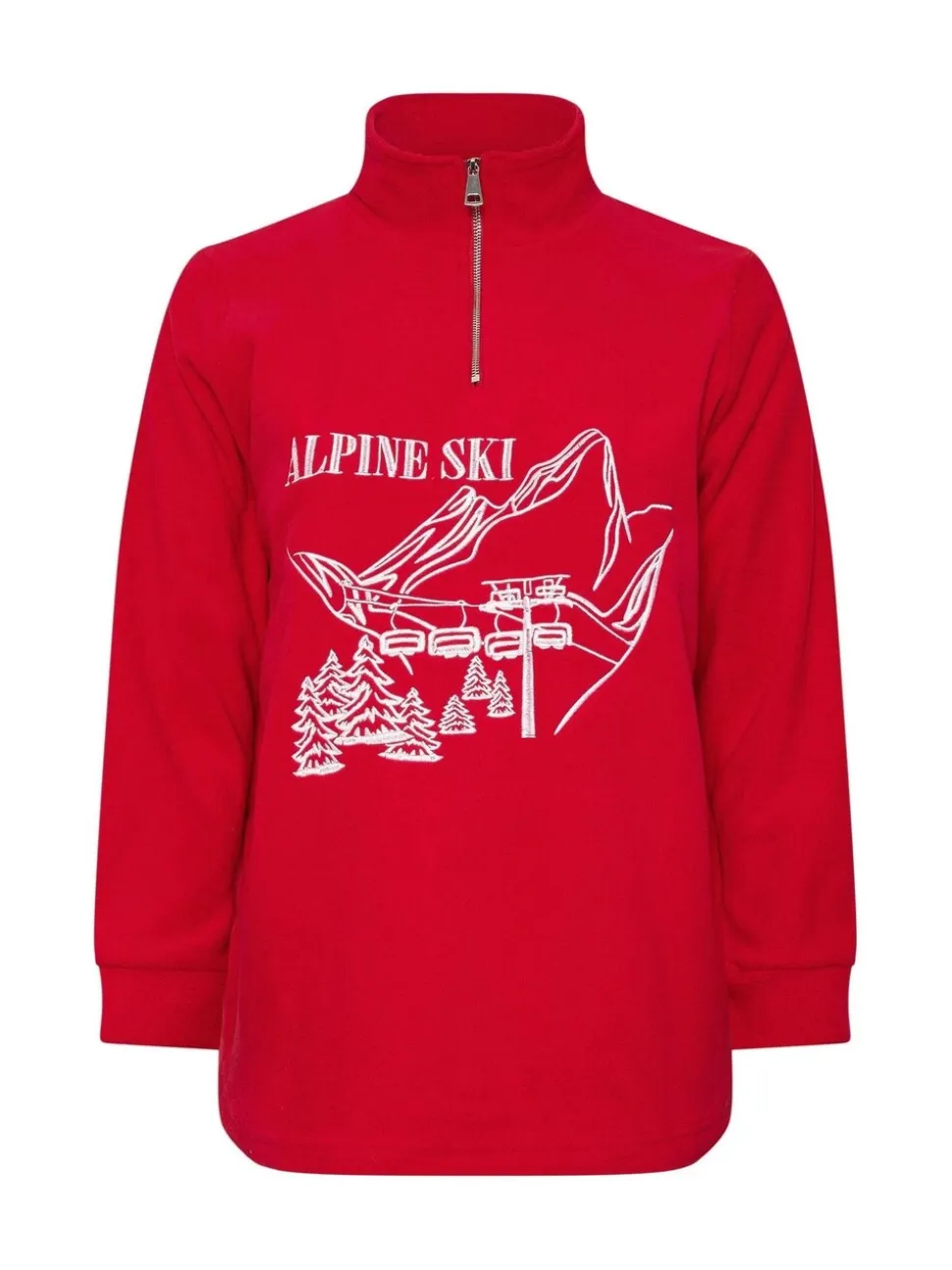 Yours Curve Red Half Zip Fleece
