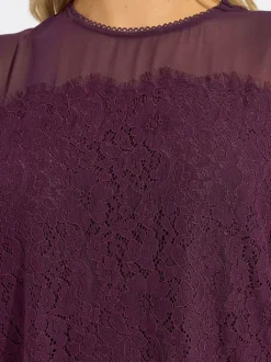 Yours Curve Red Lace Front Blouse