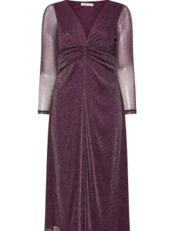 Yours Curve Red London Metallic Twist Front Maxi Dress