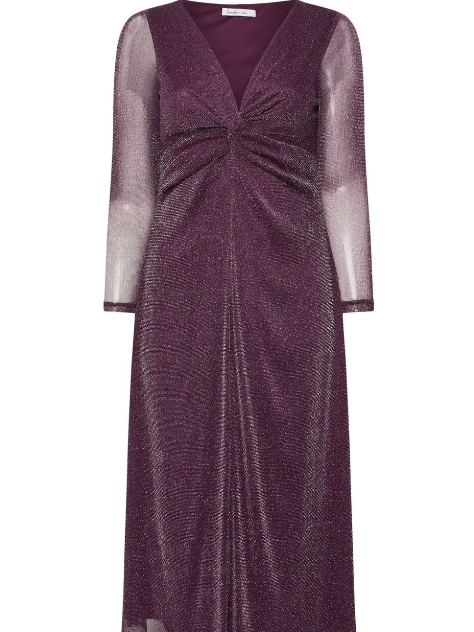 Yours Curve Red London Metallic Twist Front Maxi Dress