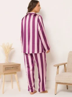 Yours Curve Red Satin Pyjamas Set